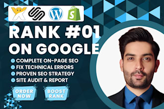 do complete SEO for wordpress, shopify, squarespace and wix