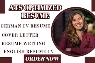 craft a certified ats resume, german cv lebenslauf, cover letter writting