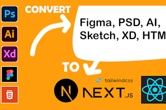 convert figma to fullstack nextjs 14, or react with tailwind css