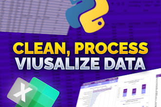 clean, preprocess and visualize data using excel or python