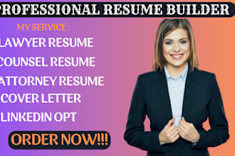 write a professional lawyer, legal , attorney, barrister resume, cover letter