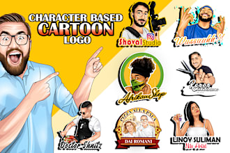design unique cartoon character, modern mascot cartoon logo