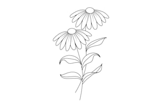 illustrate custom birth flower bouquet, tattoo, one line art, line art for you