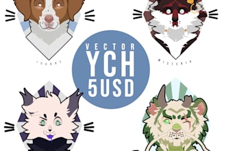 create a vector portrait of your pet or furry oc