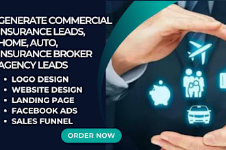 generate commercial insurance leads, home, auto, insurance broker agency leads