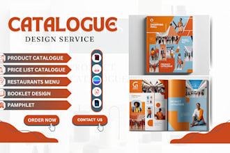 design editable product catalogs, brochures, rollup banners for print ready