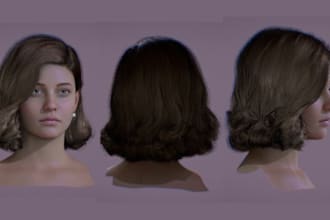 do 3d model character hair animal fur xgen 3d hair animal model with maya
