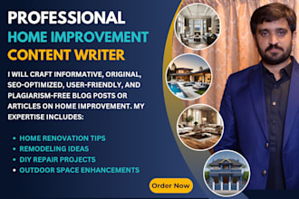 write SEO optimized blog posts or articles on home improvement projects