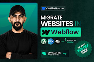 migrate wordpress, wix, or squarespace website to webflow