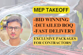 do material takeoff and cost estimation of mechanical electrical plumbing scope