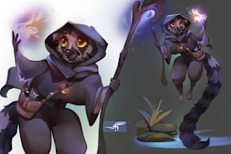 draw fantasy human or furry character for a video game or dnd