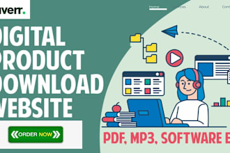 build digital download products selling website, sell digital downloadable files