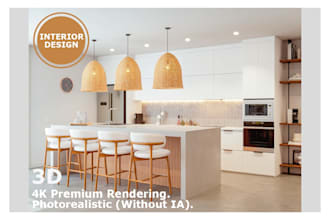 design hyper realistic 3d interior renders with a scenic essence