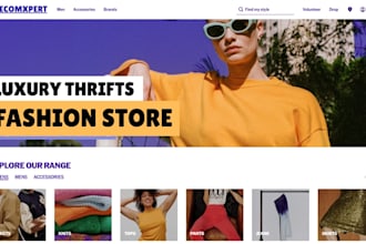 design luxury clothing website y2k clothing store thrift  fashion shopify store