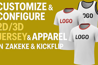 customize configure 2d 3d jersey and apparel on zakeke  kickflip for your store