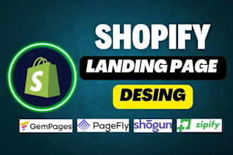 design shopify landing page using gempages pagefly shogun