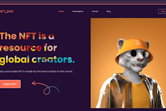 design attractive nft landing page and nft website design