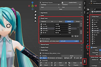 fix rig of your mmd, blender model, weight paint