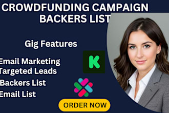 provide active crowdfunding backers list for your kickstarter indiegogo gofundme