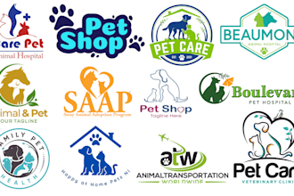 do modern minimalist animal dog pet care veterinary logo