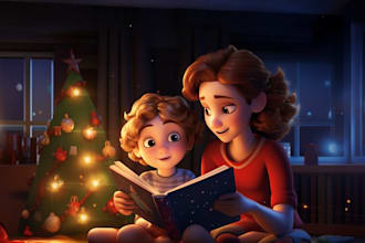 do 3d children book illustration and book story for kids