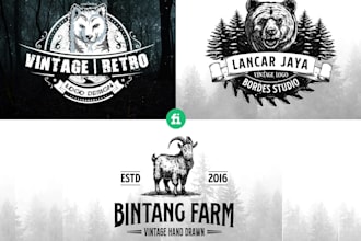 3 outstanding vintage retro, classic, hipster, outdoor, business logo design