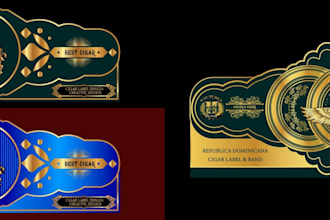 design luxury cigar logo, cigar label, bands, and cigar box