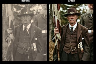 restore, edit, sharp , and colorize your old photos