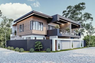 create a realistic 3d rendering architecture