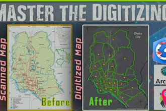 do digitizing of any scanned map using all gis softwares
