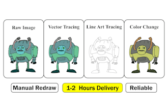 vectorize image, recreate and trace logo and manual vector tracing