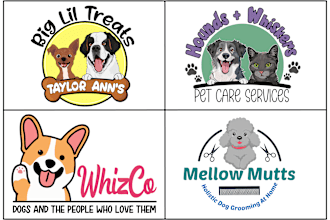 design a logo for a pet dog bakery, grooming, training, and pet care