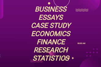 do business essays, case studies, statistics, data analysis