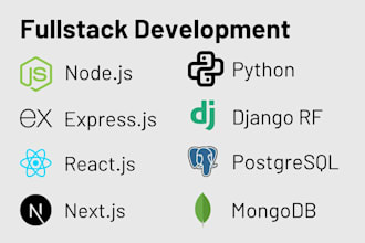 design and build fullstack webapp with react, next, nodejs, django