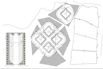 draw campground, baseball play ground, landscape and render