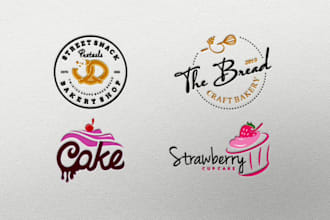 design food, bakery, restaurant, ice cream, cafe ,  cake logo