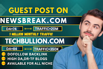 write and publish your article on newsbreak with seo dofollow backlinks