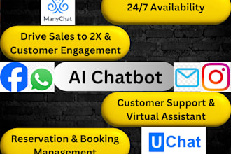 create manychat ai chatbot for whatsapp customer support etc