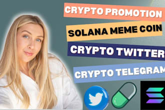 promote solana meme coin, crypto twitter x, crypto telegram to crypto lovers