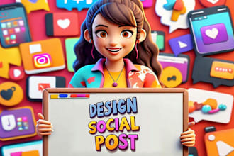 design amazing facebook and instagram posts and animated gif