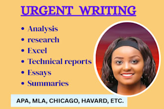 create technical reports and excel models with research and analysis
