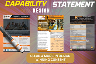 design winning federal government capability statement for government contracts