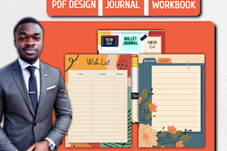 do digital journal, pdf lead magnet design, workbook or journal design