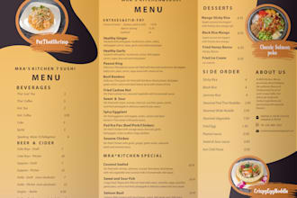 design professional and modern print menu food menu price list