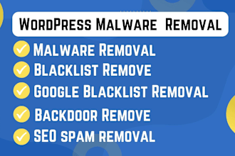 remove malware, mcafee or google blacklist  and backdoor removal with security