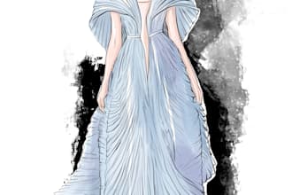 draw a fashion illustration, sketch