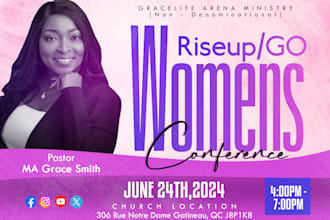 design a church event flyer and postcard designs in 5 hours