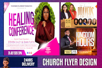 design a modern church flyer, conference and event postcard