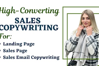 write high converting sales copywriting for sales page and landing page SEO copy