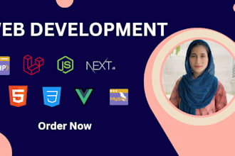 do website development as full stack web developer, PHP laravel HTML CSS react